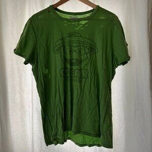 Lauren Moshi Distressed Oscar the Grouch Tee - Size XL